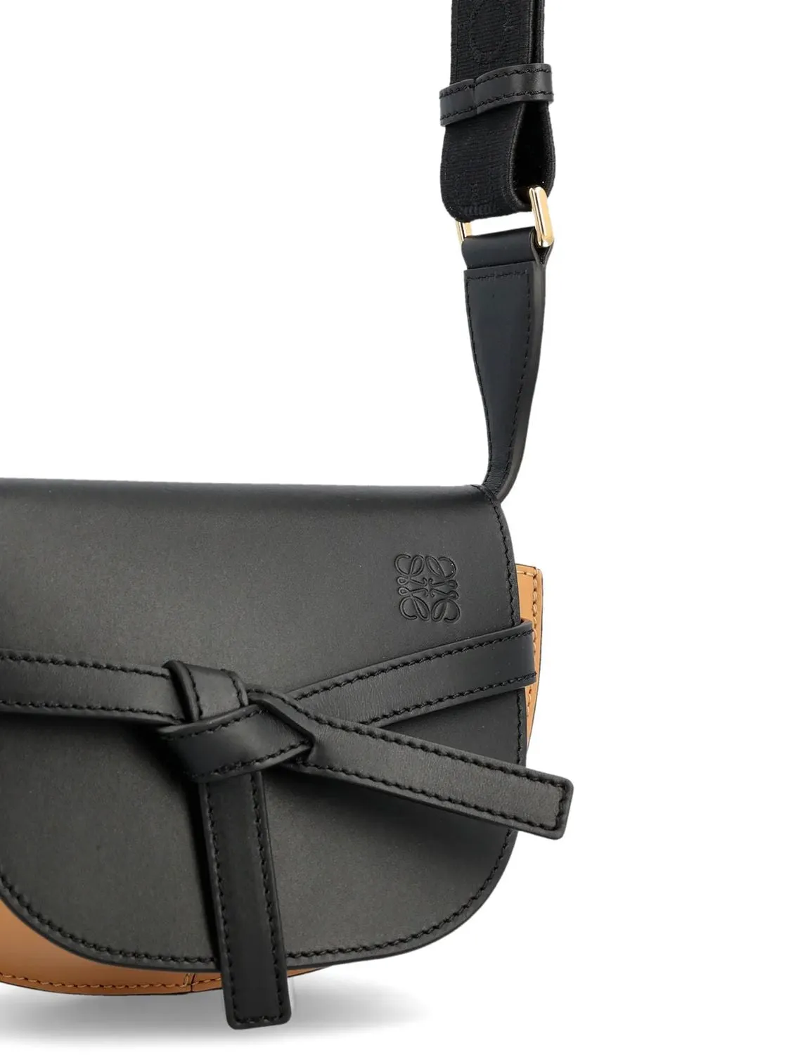 LOEWE Dual-Tone Mini Leather Shoulder Bag - Black, 20cm x 13cm x 9cm