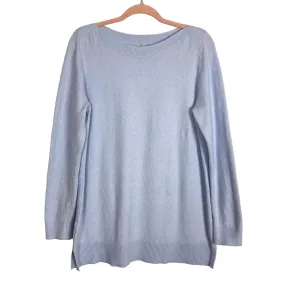 LOFT Light Blue Wool Blend Boat Neck Tunic Sweater- Size L