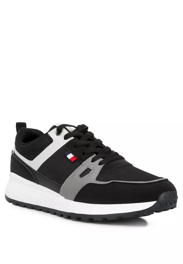 London Rag Black Patchwork Casual Sneakers