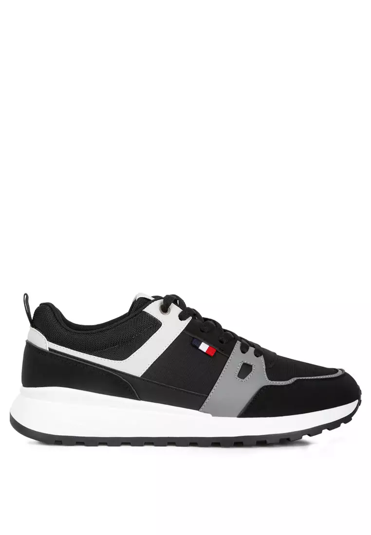 London Rag Black Patchwork Casual Sneakers