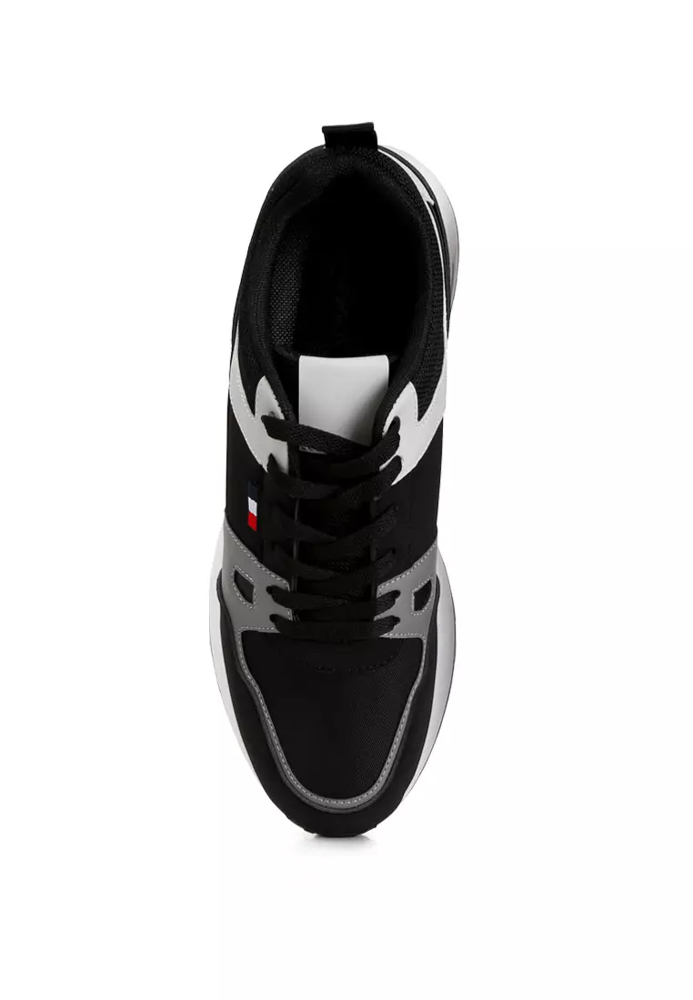 London Rag Black Patchwork Casual Sneakers