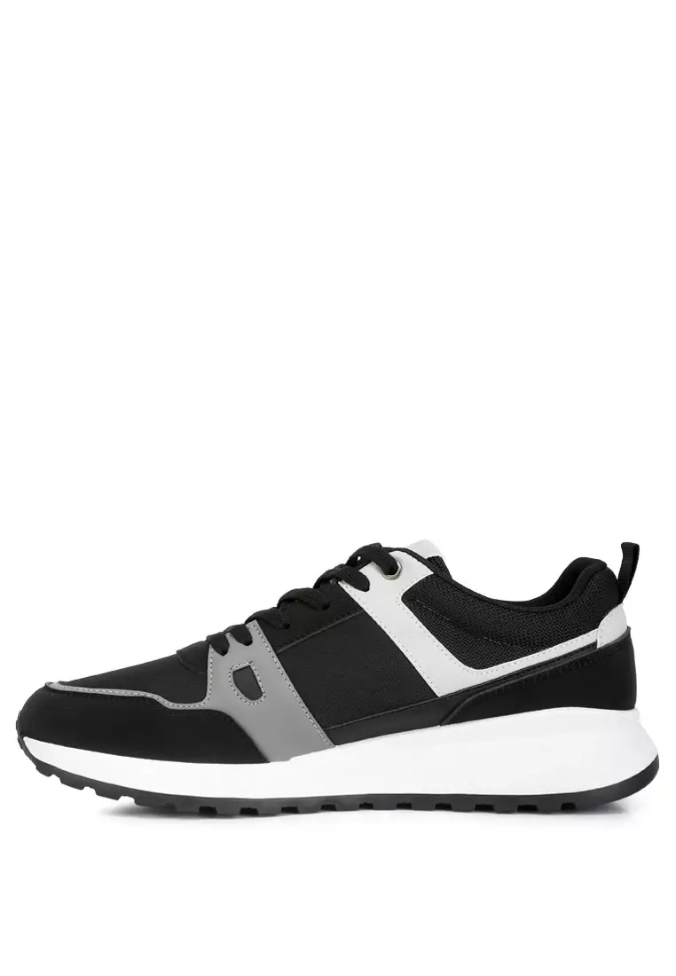 London Rag Black Patchwork Casual Sneakers