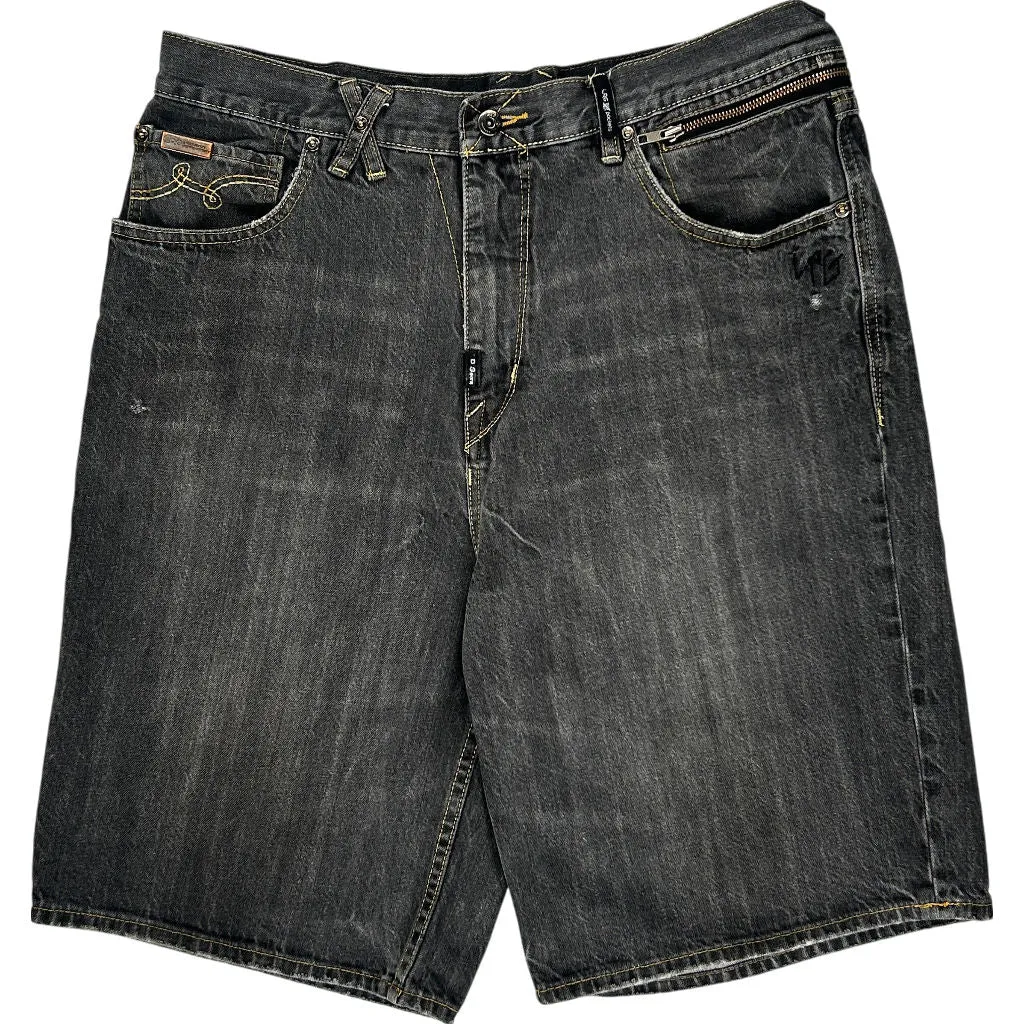 LRG Jeans Denim Shorts - 38W 14L - Black Cotton