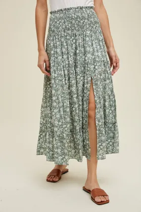 Lucy Floral Print Midi Skirt