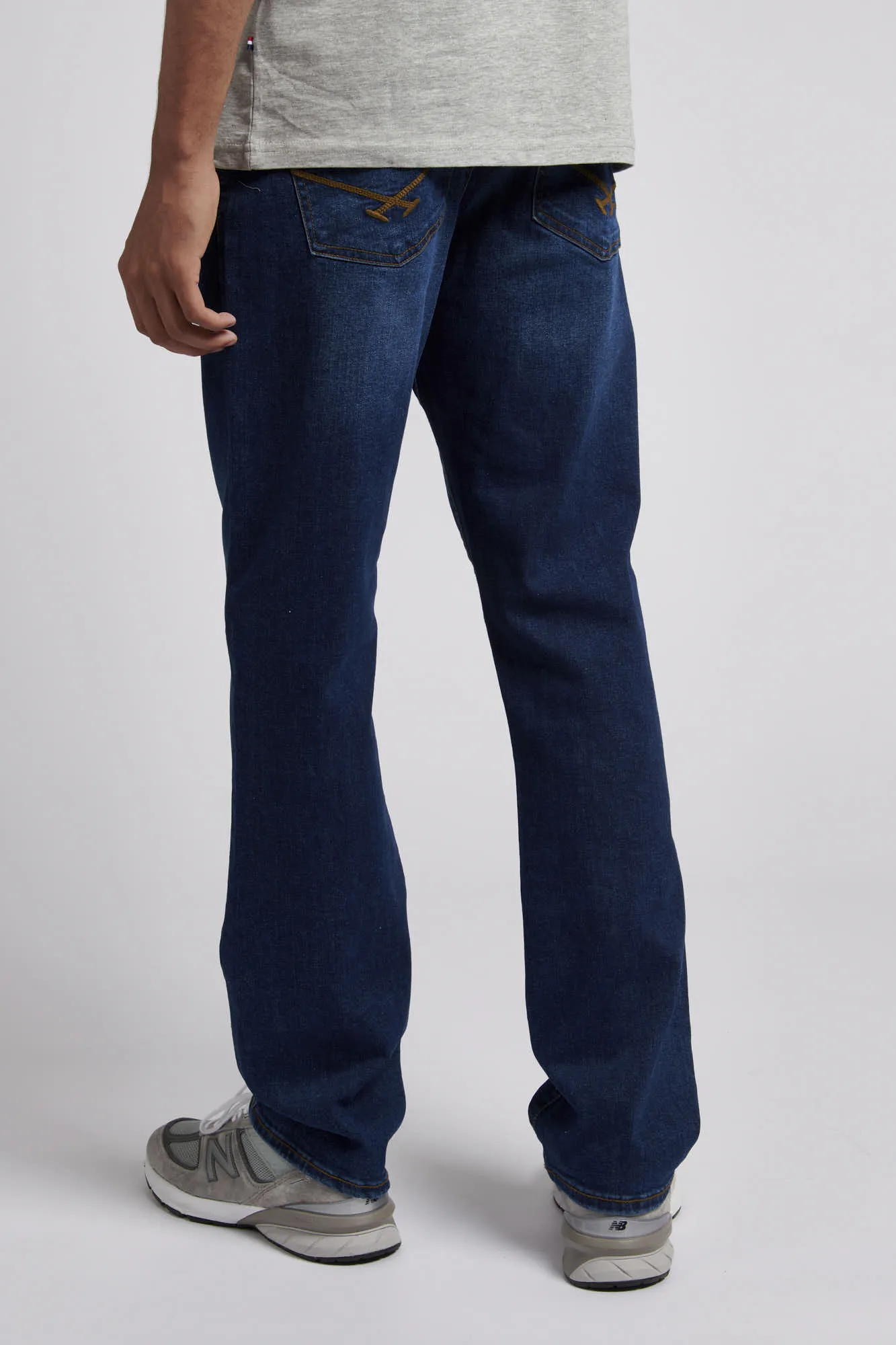 Mens 5 Pocket Regular Fit Denim Jeans in Dark Wash