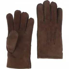 Mens Soft Brown Suede Sheepskin Gloves