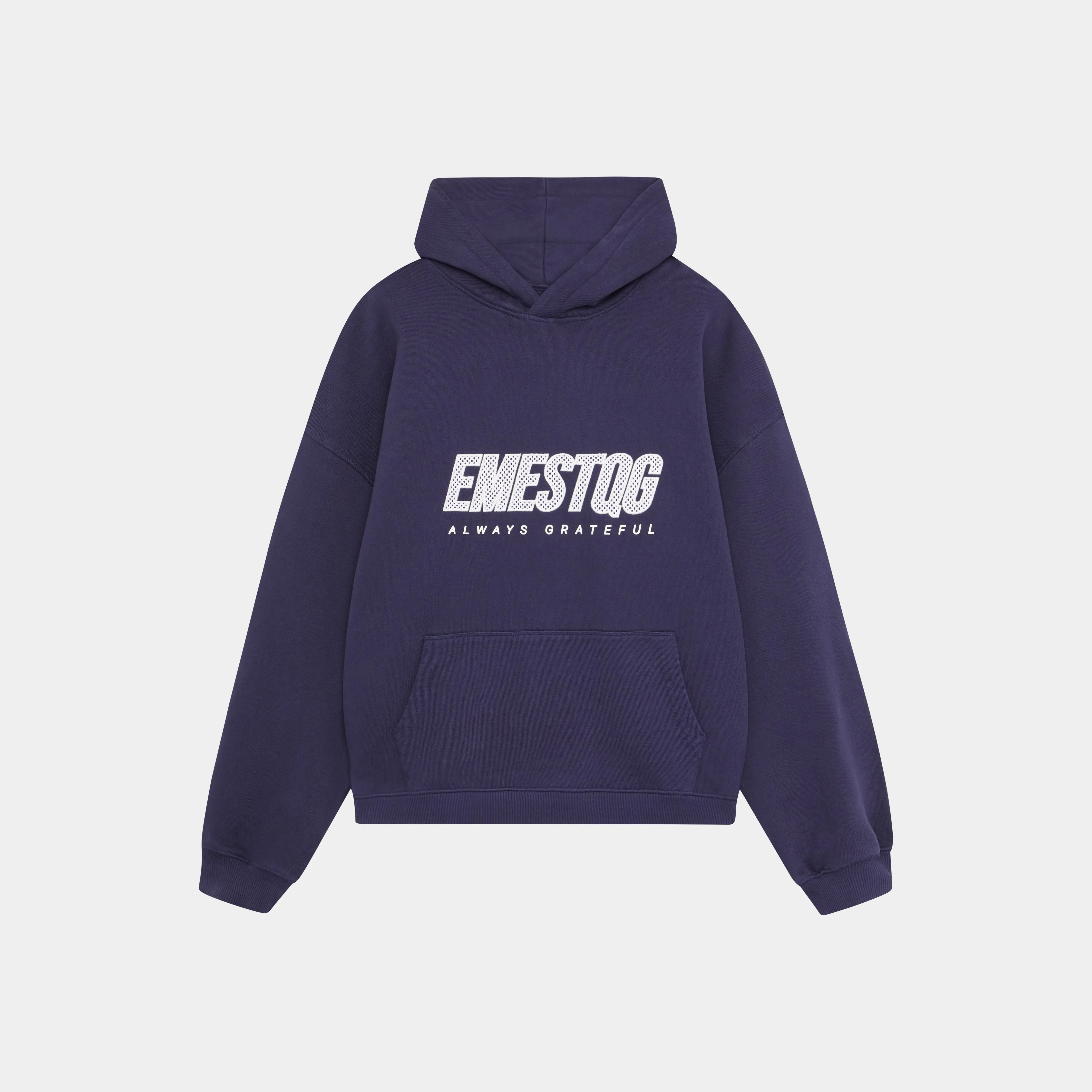 Mesh Navy Oversized Hoodie