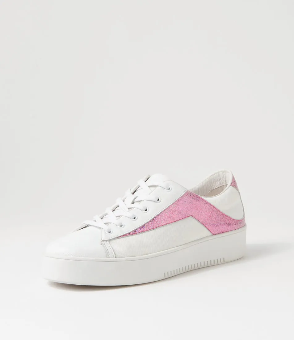 MIDAS Lenoe White Pink Glam Multi Sneakers