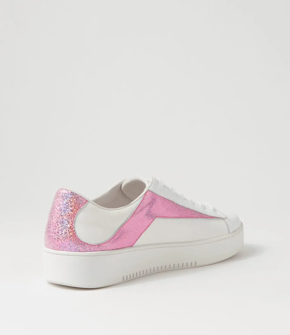 MIDAS Lenoe White Pink Glam Multi Sneakers