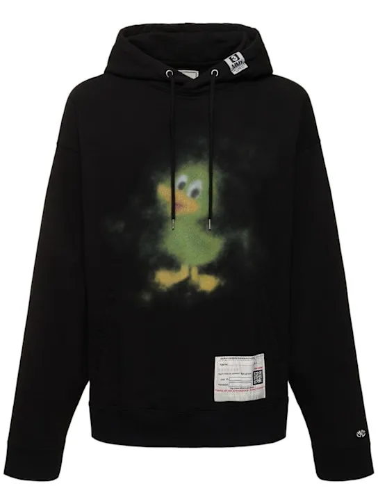 Mihara Yasuhiro   Duck printed cotton jersey hoodie 