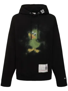 Mihara Yasuhiro   Duck printed cotton jersey hoodie 