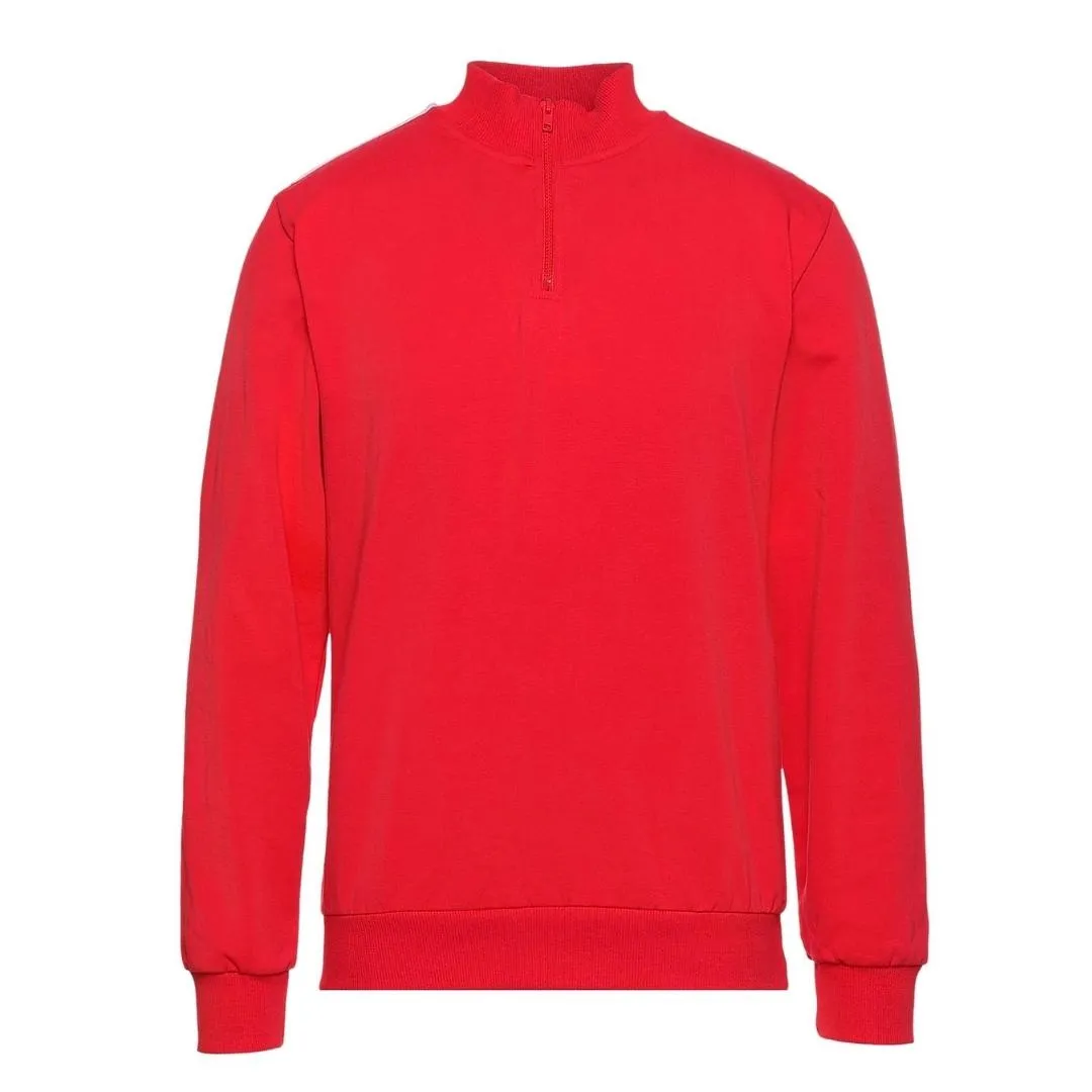 Moschino Quarter Zip Tape Logo Red Sweater