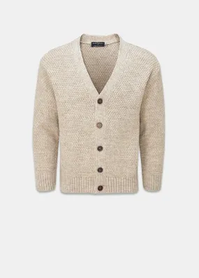 Moss Stitch Cardigan Oatmeal