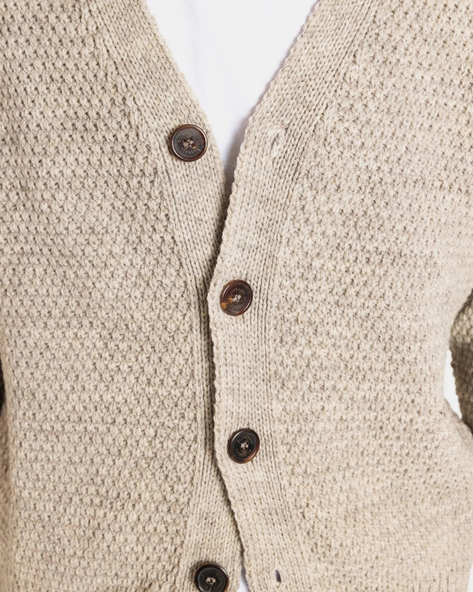 Moss Stitch Cardigan Oatmeal