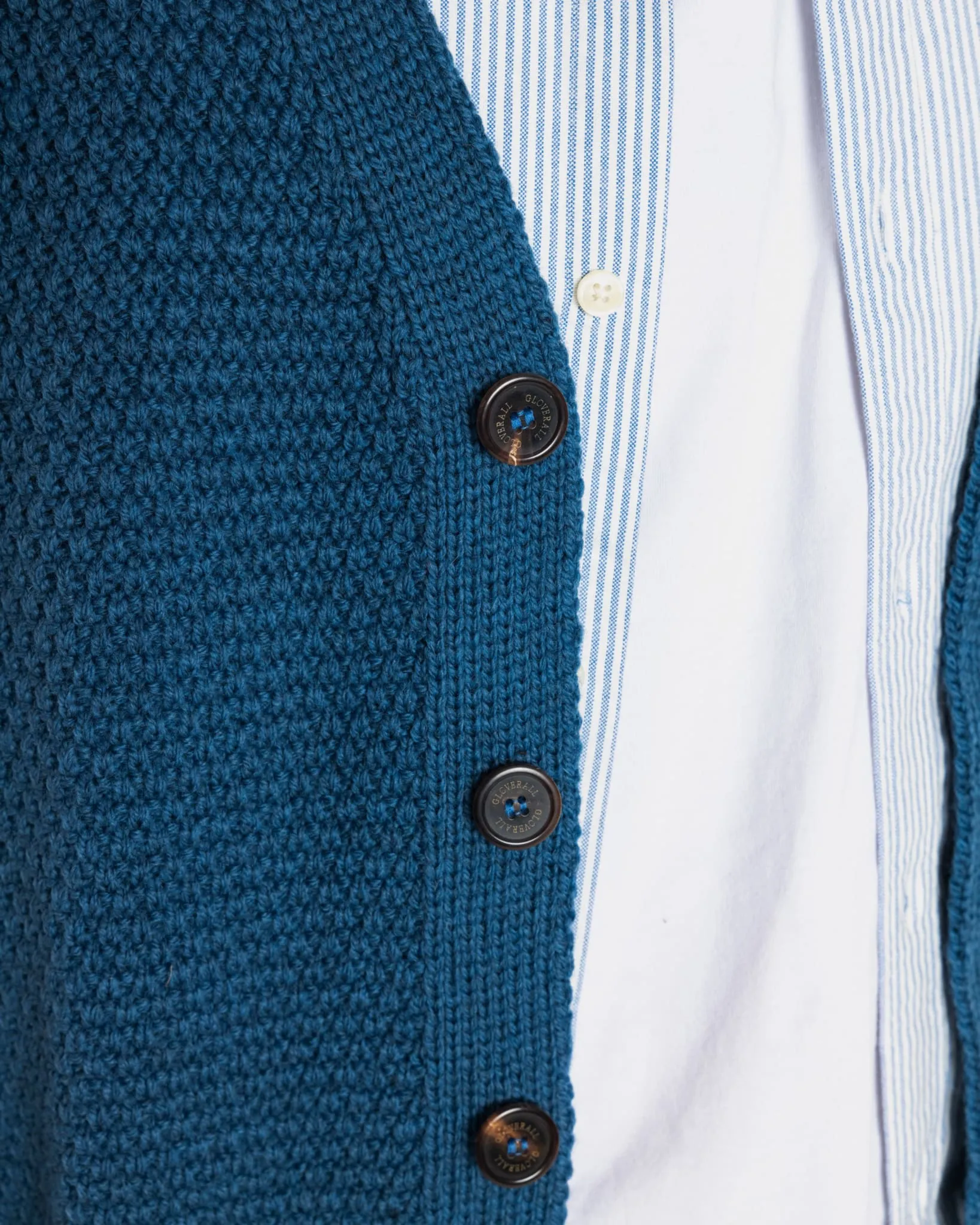 Moss Stitch Cardigan Petrol