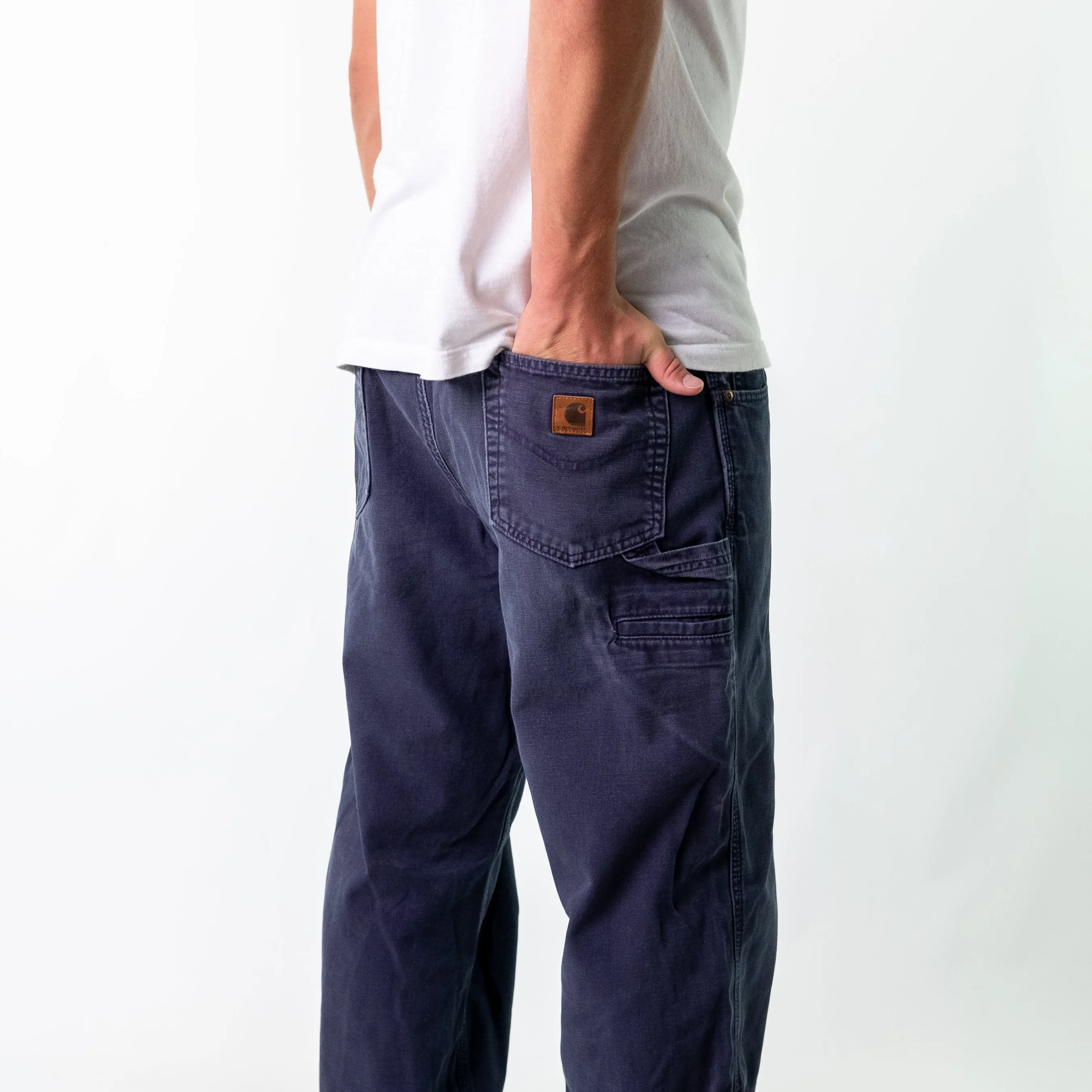 Navy Blue y2ks Carhartt Denim Carpenter Jeans Baggy Pants (36x32)