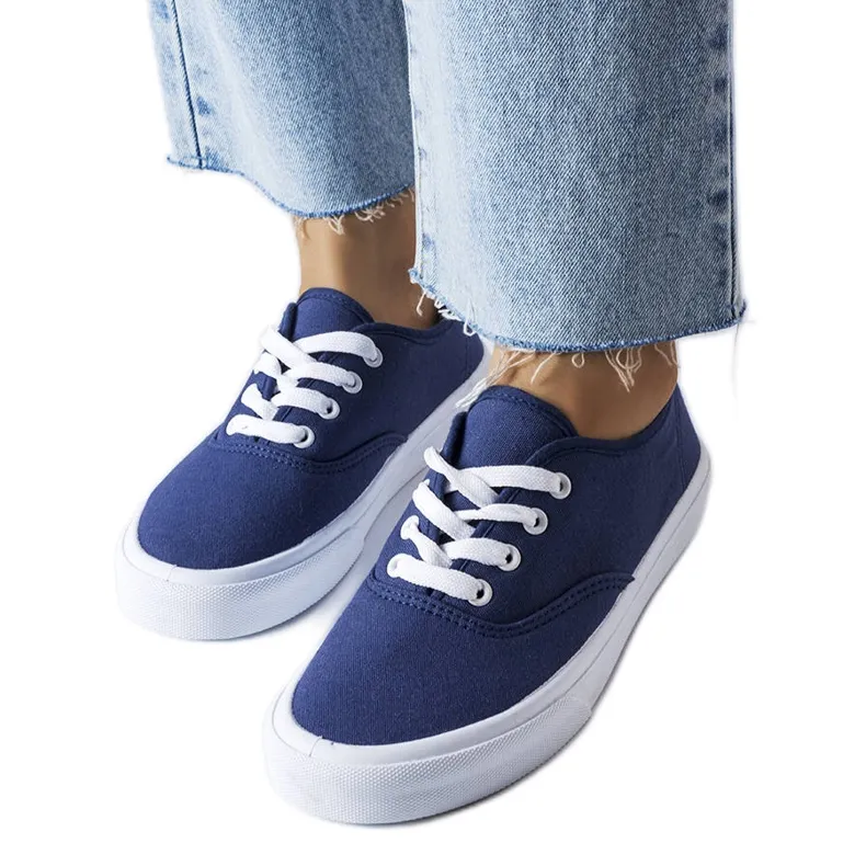 Navy fabric sneakers from Fantina blue