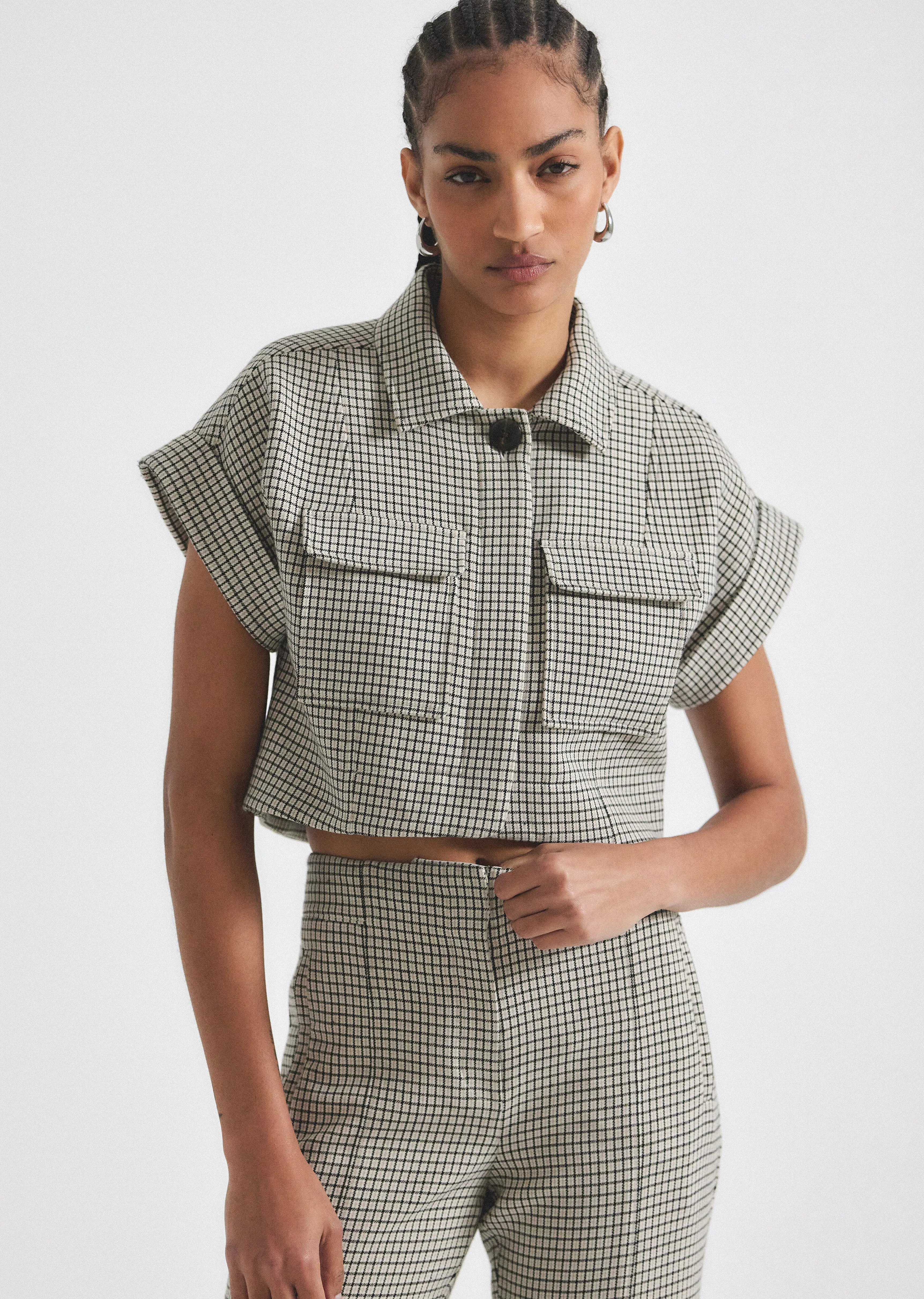 Nicolas Short Sleeve Jacket - Biscuit Multi