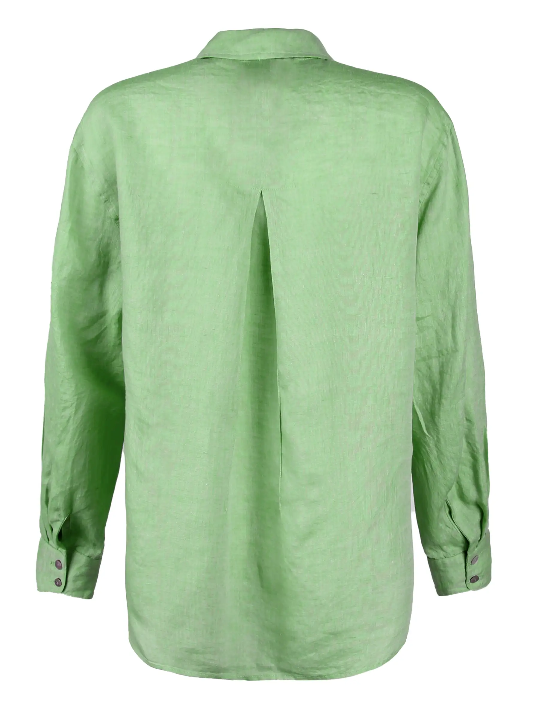 Niko Boyfriend Shirt Washed Green Tea Linen