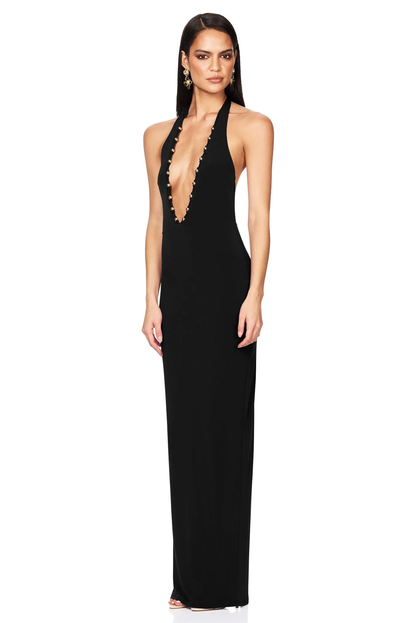 Nookie Empire Halter Gown - Black