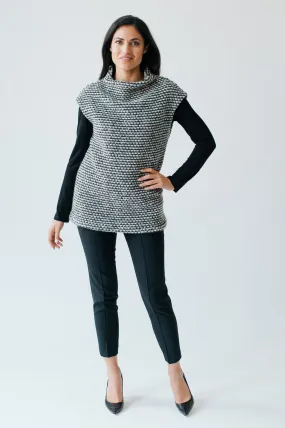 Notting Hill Cap Sleeve Sweater  - Black and White