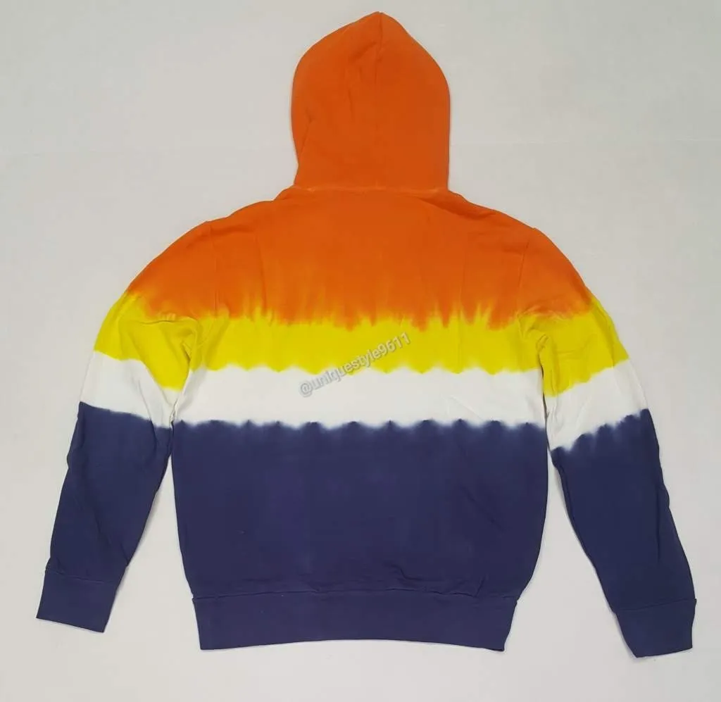 Nwt Polo Ralph Lauren Orange Striped Tie Dye Hoodie