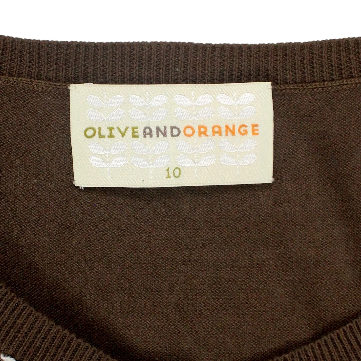 Olive & Orange Brown Ruffle Trim Cardigan