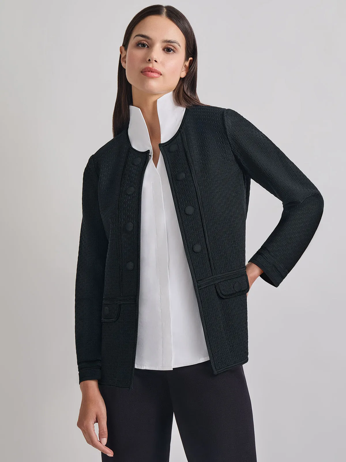 Open Neck Lurex Jacket