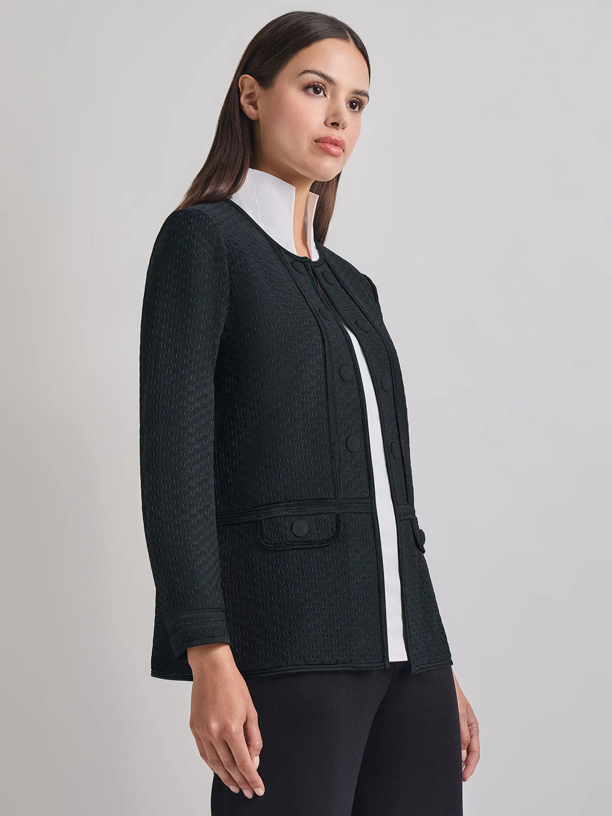 Open Neck Lurex Jacket