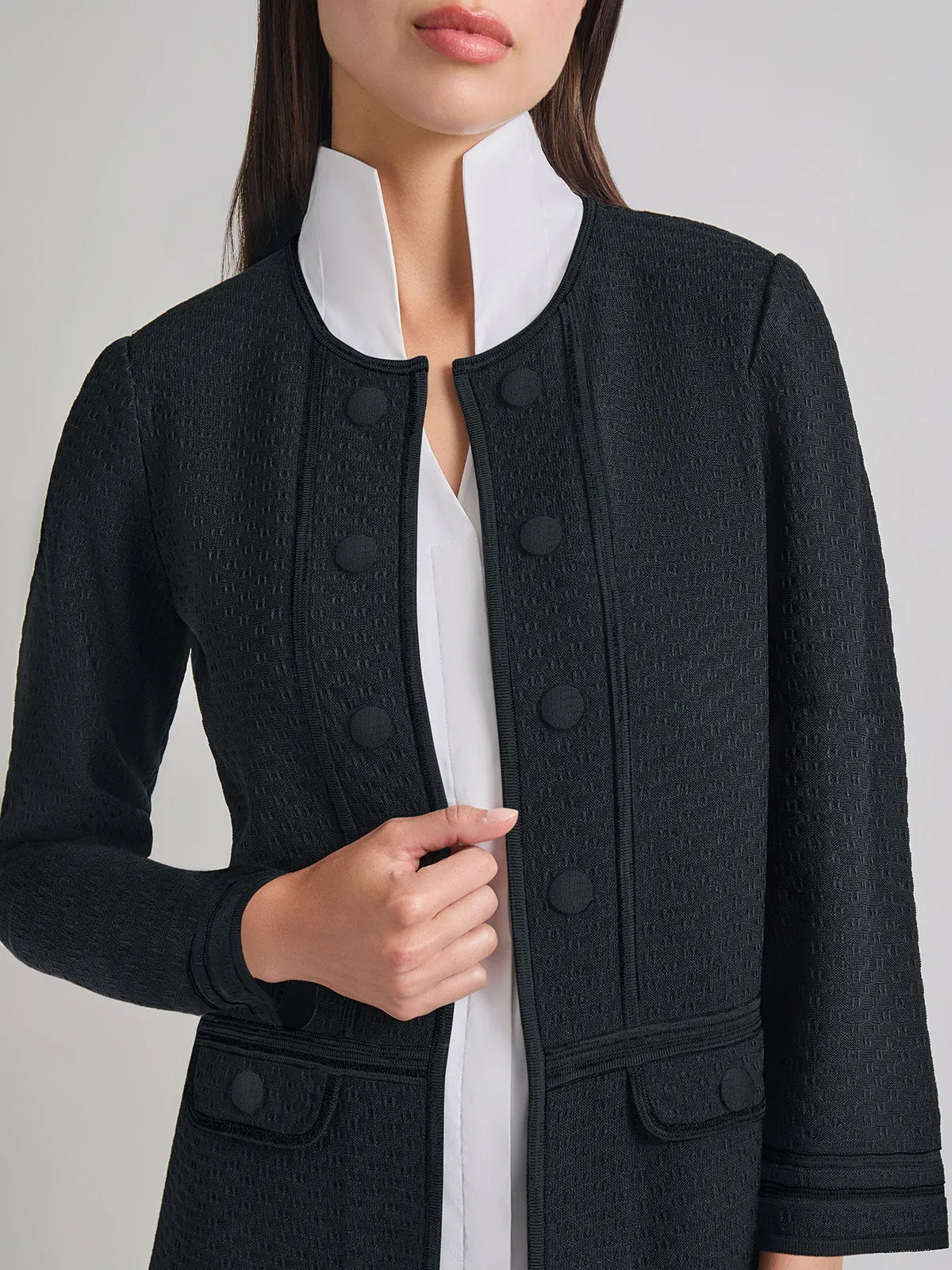 Open Neck Lurex Jacket