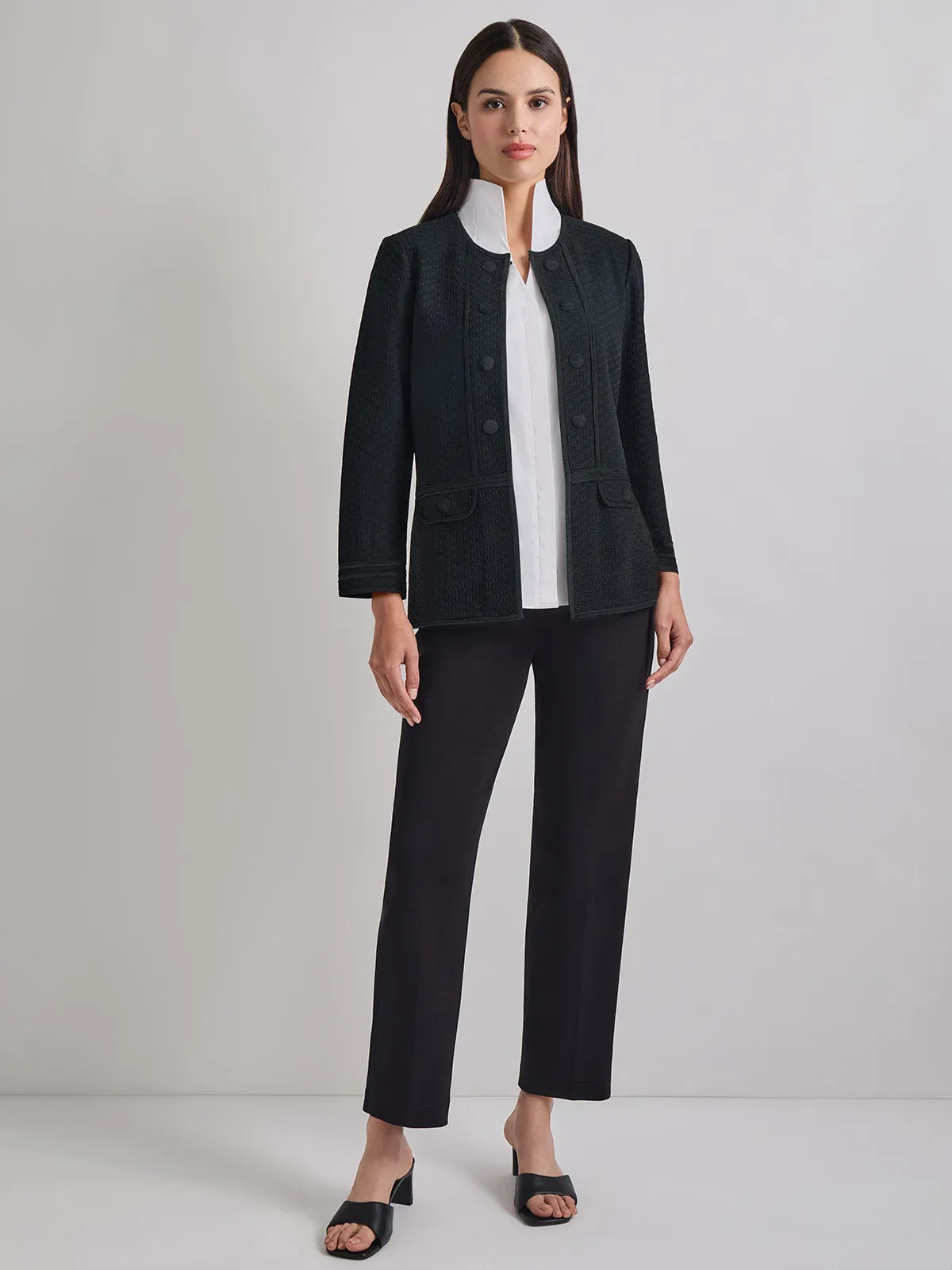 Open Neck Lurex Jacket