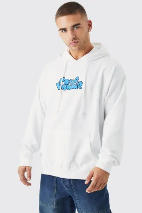 Oversized Extended Neck Homme Graphic Hoodie | boohooMAN UK