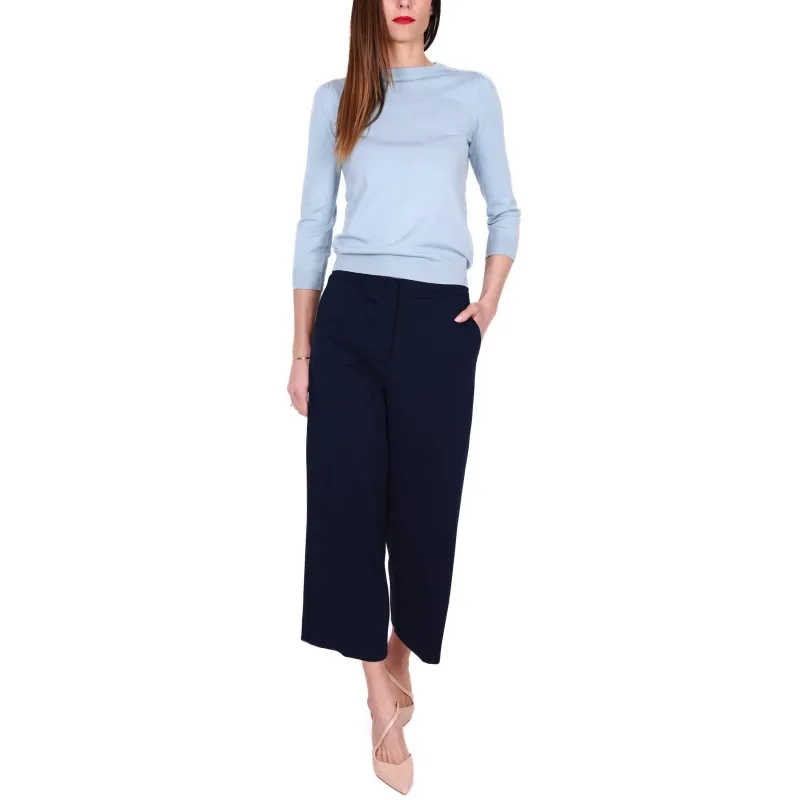 PANTALONE A PALAZZO IN JERSEY, BLU