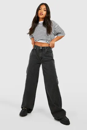 Petite 28 Inch Basics High Waisted Super Wide Leg Jeans