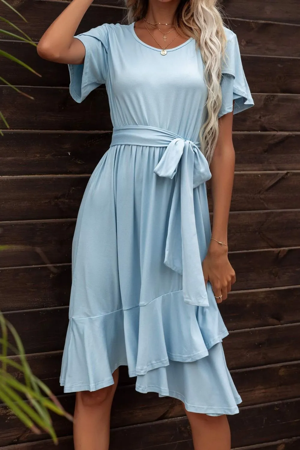 Playful Petal Sleeve Dress