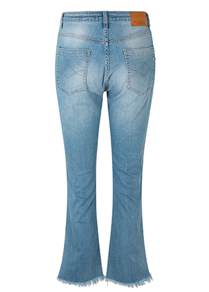 Please Shortcut Trash Jeans - Blue Denim