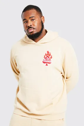 Plus Quilted Los Angeles Flame Hoodie