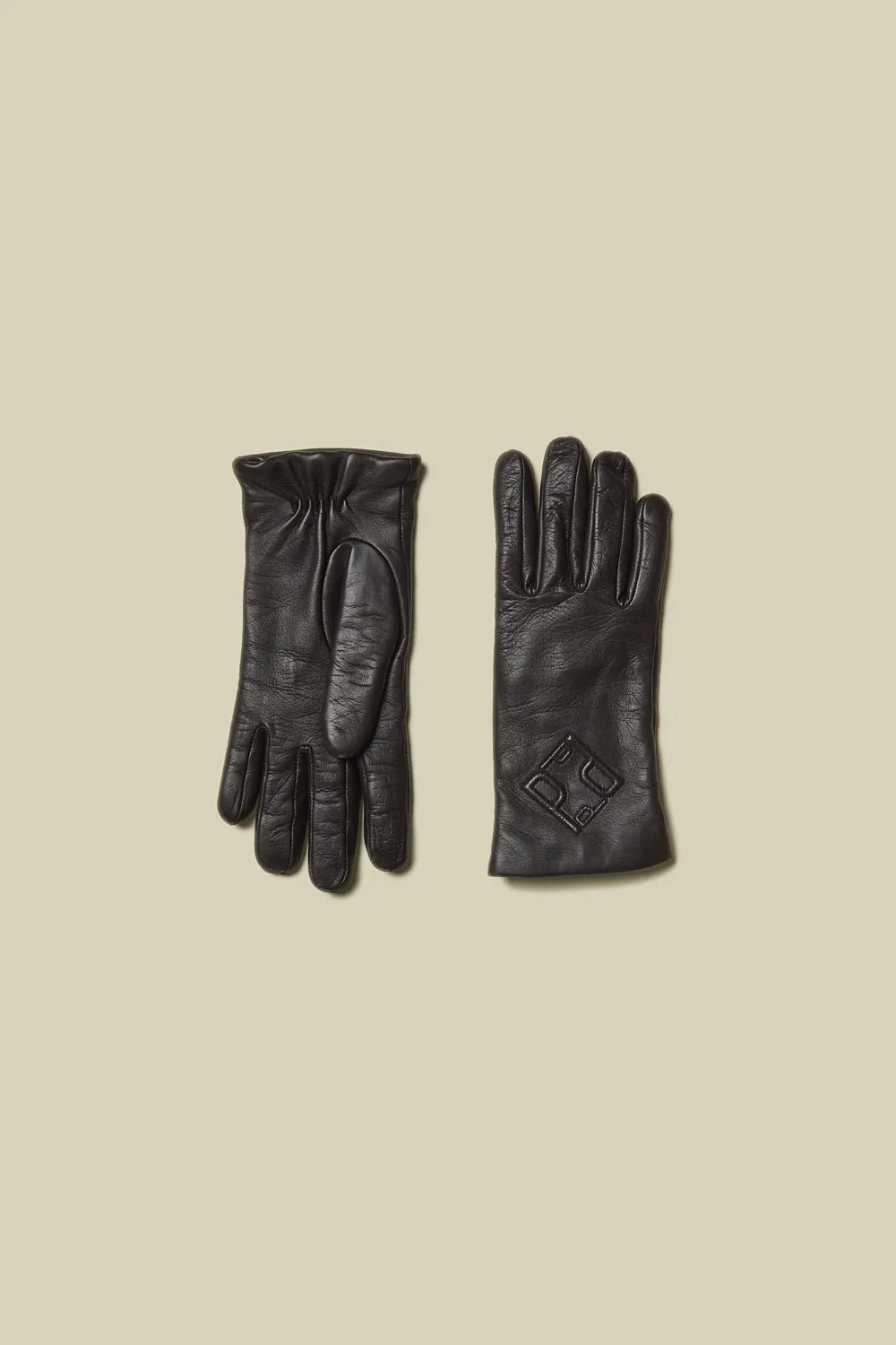 Real leather and cashmere gloves