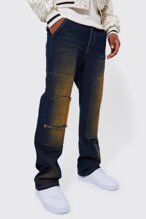 Relaxed Flare Tinted Cargo Jean | boohooMAN UK