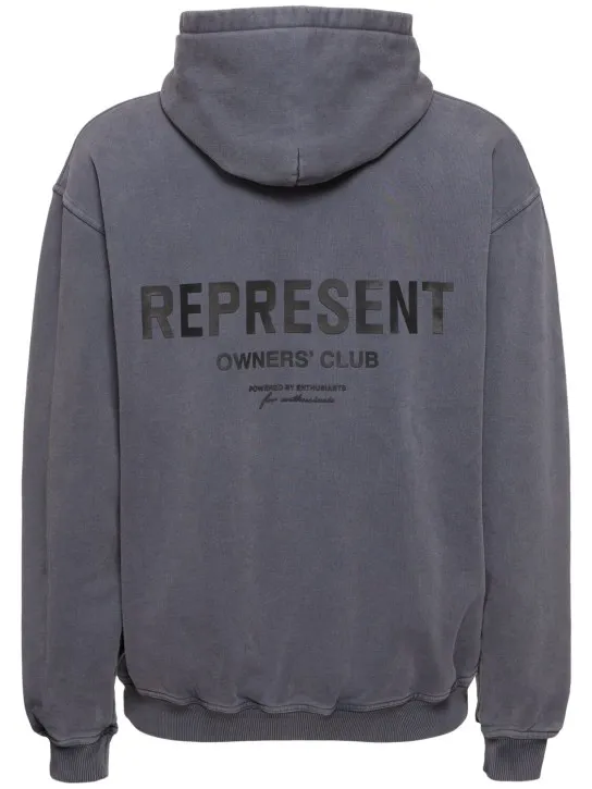 Represent   Owners Club logo cotton hoodie 