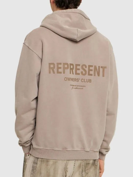 Represent   Owners Club logo cotton hoodie 