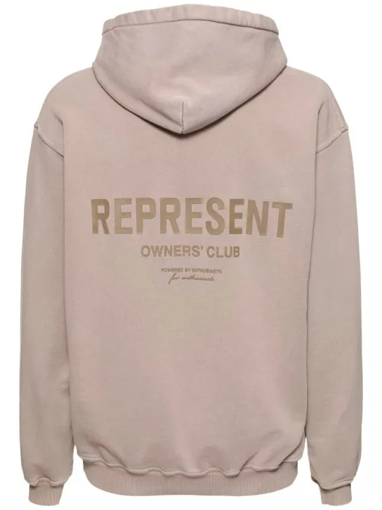 Represent   Owners Club logo cotton hoodie 