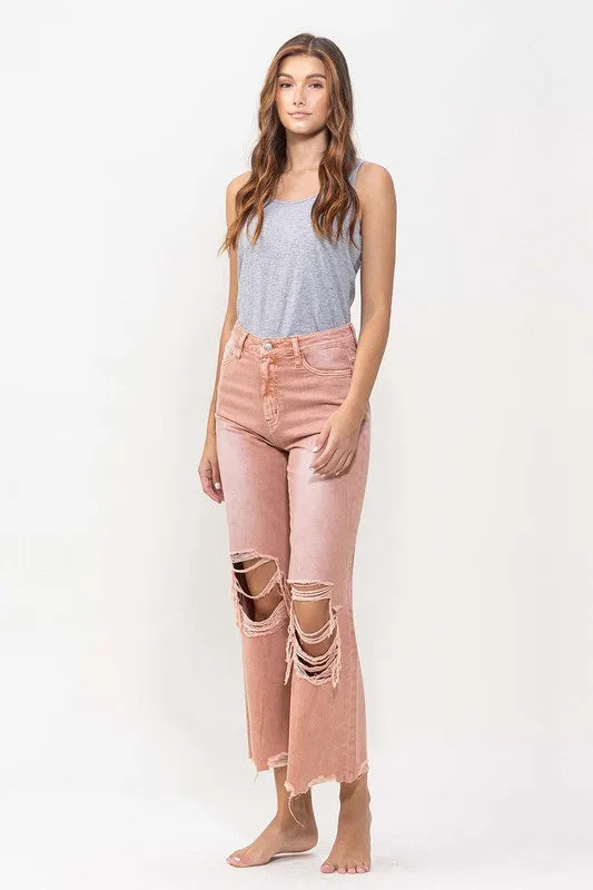 Reyna Vintage Crop Flare Jeans - Brandied Melon / BEST SELLER