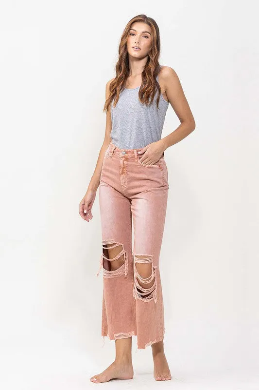 Reyna Vintage Crop Flare Jeans - Brandied Melon / BEST SELLER