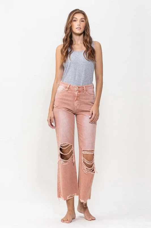 Reyna Vintage Crop Flare Jeans - Brandied Melon / BEST SELLER