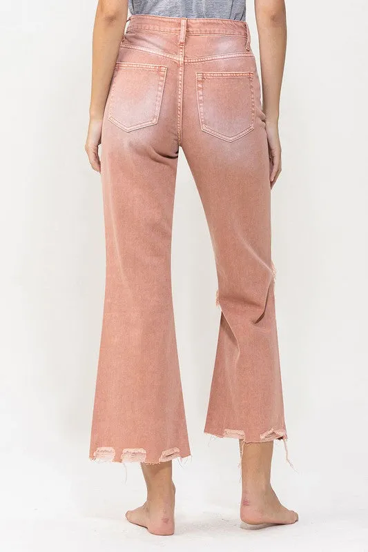 Reyna Vintage Crop Flare Jeans - Brandied Melon / BEST SELLER