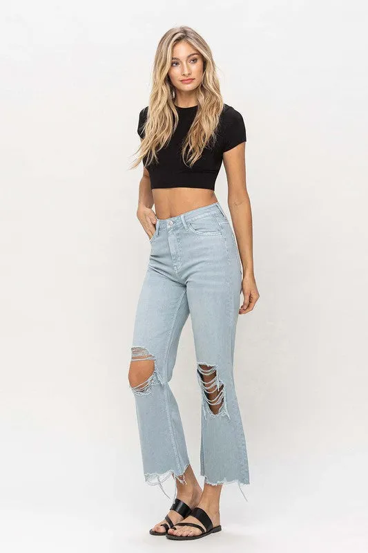 Reyna Vintage Crop Flare Jeans - Cloud Blue / BEST SELLER