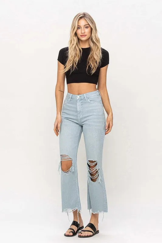 Reyna Vintage Crop Flare Jeans - Cloud Blue / BEST SELLER