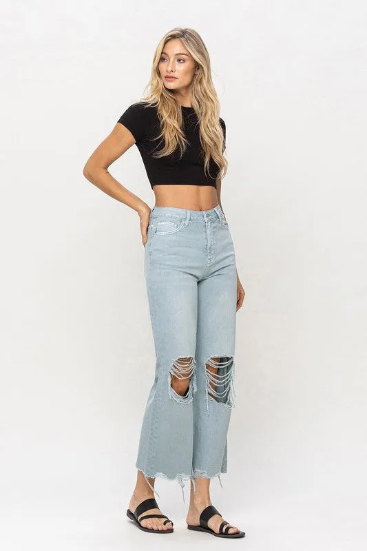 Reyna Vintage Crop Flare Jeans - Cloud Blue / BEST SELLER