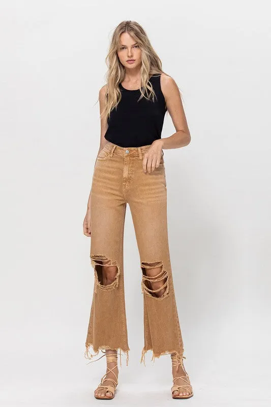 Reyna Vintage Crop Flare Jeans - Washed Rust / BEST SELLER